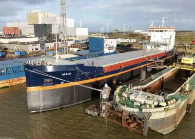 Iana under construction at shipyard Thecla Bodewes in Harlingen, 20-12-2024