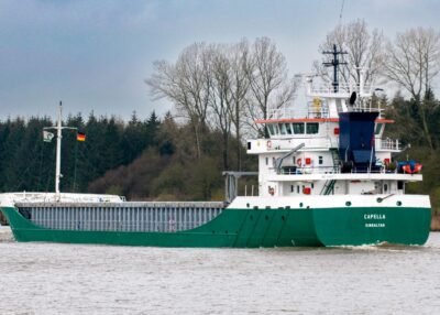 Capella in Kiel Canal passing Breiholz, 10-04-2012