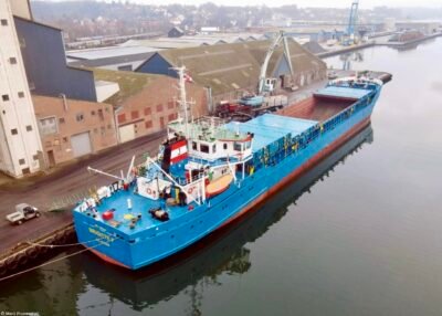 Brigitte F moored in Kolding, 22-12-2021