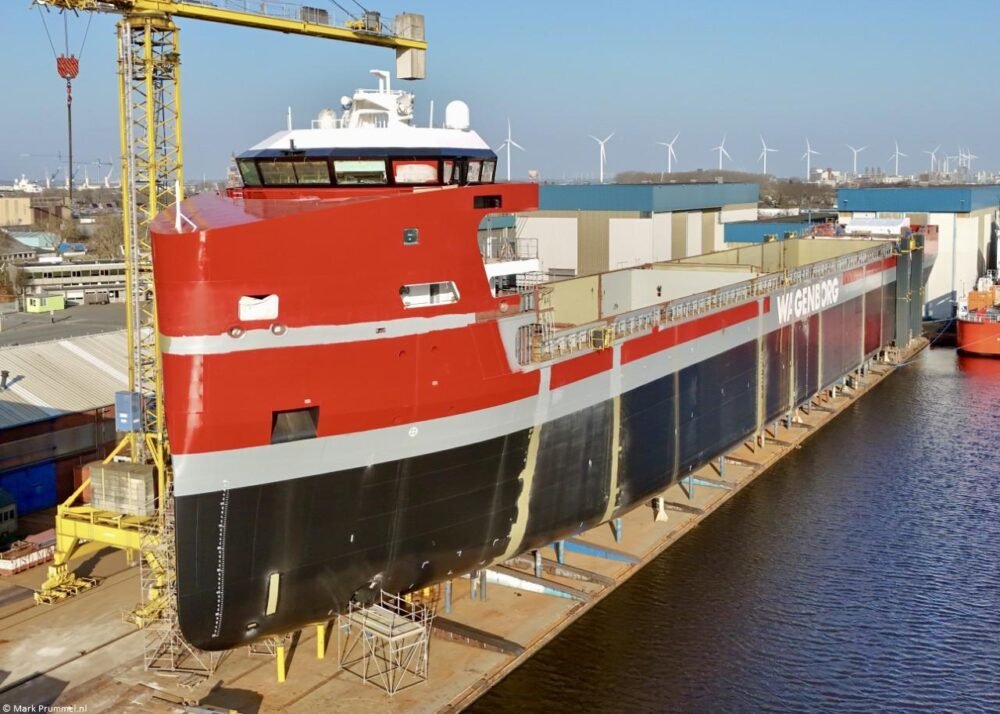 Carbon Destroyer 1 under construction at shipyard Niestern Sander in Delfzijl, 22-03-2025