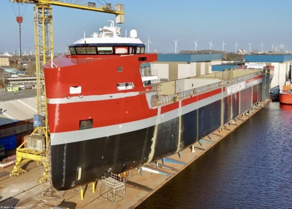 Carbon Destroyer 1 under construction at shipyard Niestern Sander in Delfzijl, 22-03-2025