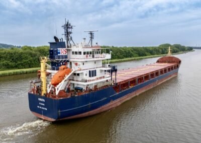 Krista passing Burg in Kiel Canal, 22-06-2025