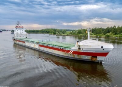 Virginiaborg passing Breiholz in Kiel Canal, 22-06-2025
