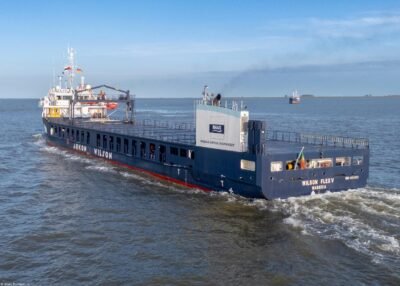 Wilson Flex V on river Ems bound for Emden, 08-08-2025