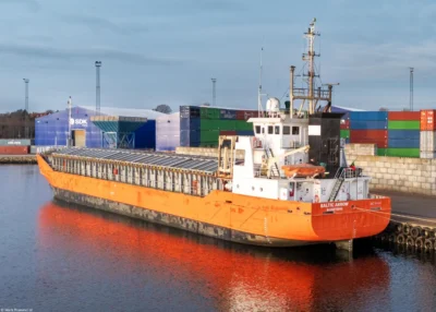 Baltic Arrow moored in Fredericia, 25-12-2025
