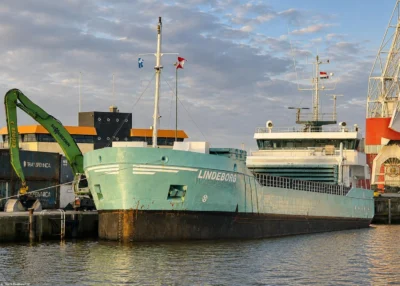 Lindeborg moored in Delfzijl, 26-02-2024