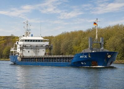 Antje K. in Kiel Canal passing Breiholz, 24-04-2026