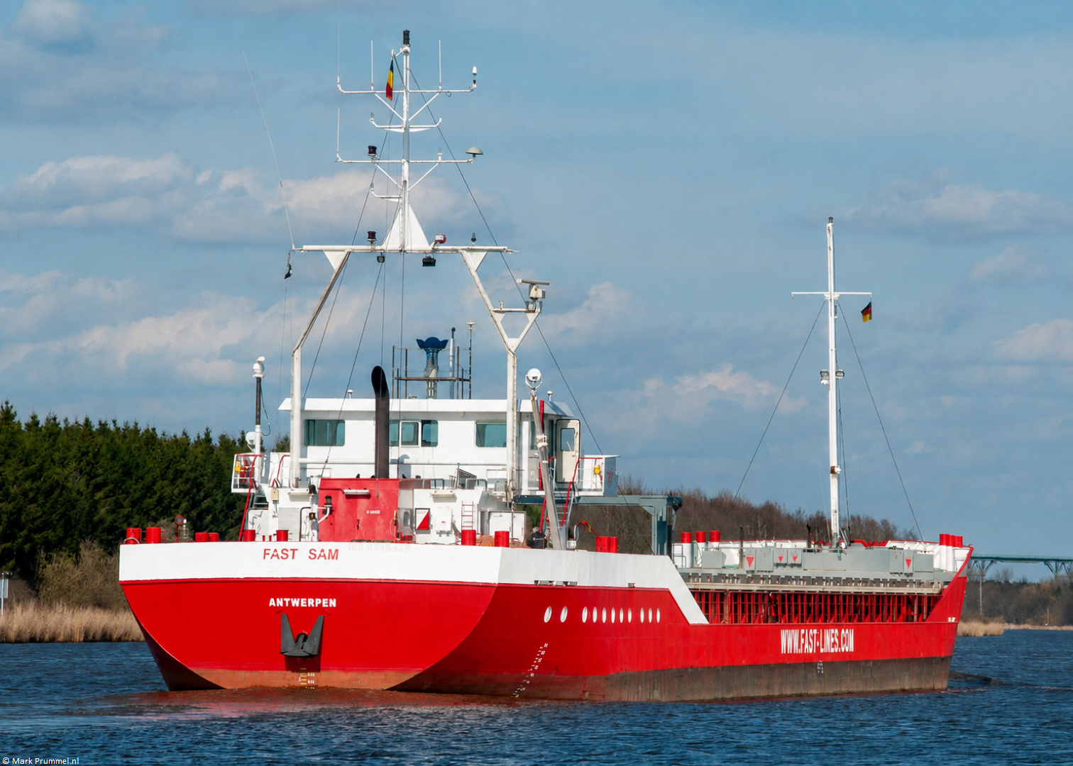 Fast Sam in Kiel Canal passing Burg, 02-04-2010 Fast Sam in Kiel Canal passing Burg, 02-04-2010
