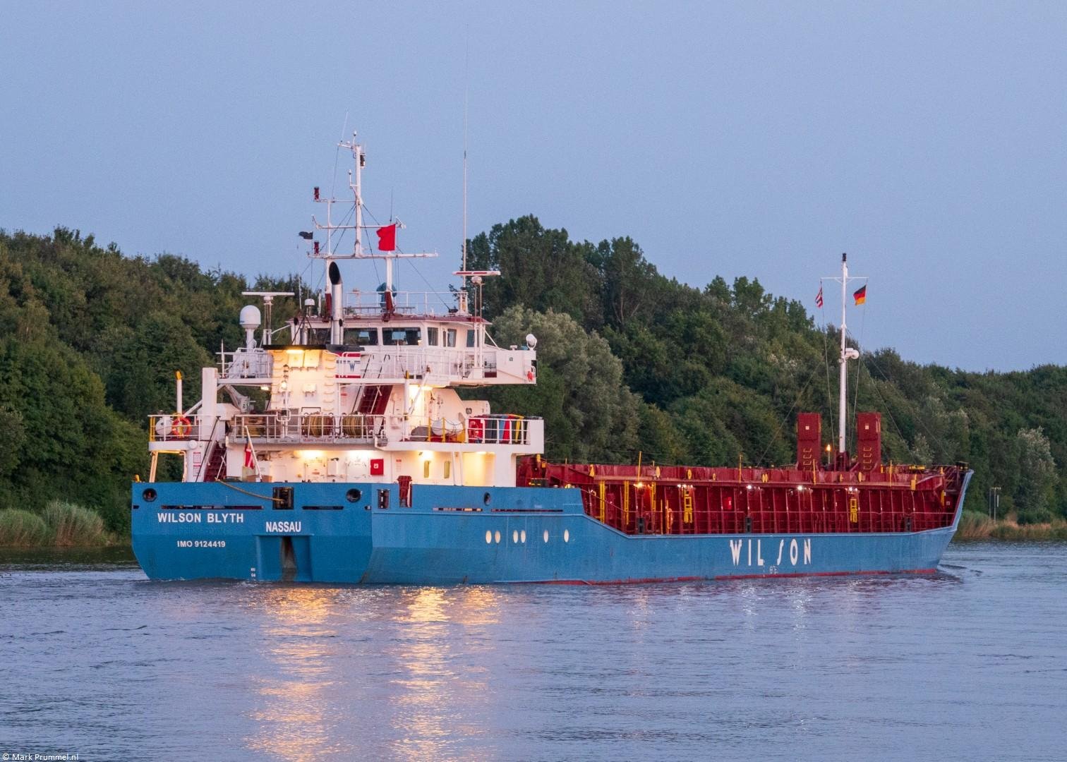 Wilson Blyth in Kiel Canal passing Hohenhörn, 17-07-2026 Wilson Blyth in Kiel Canal passing Hohenhörn, 17-07-2026